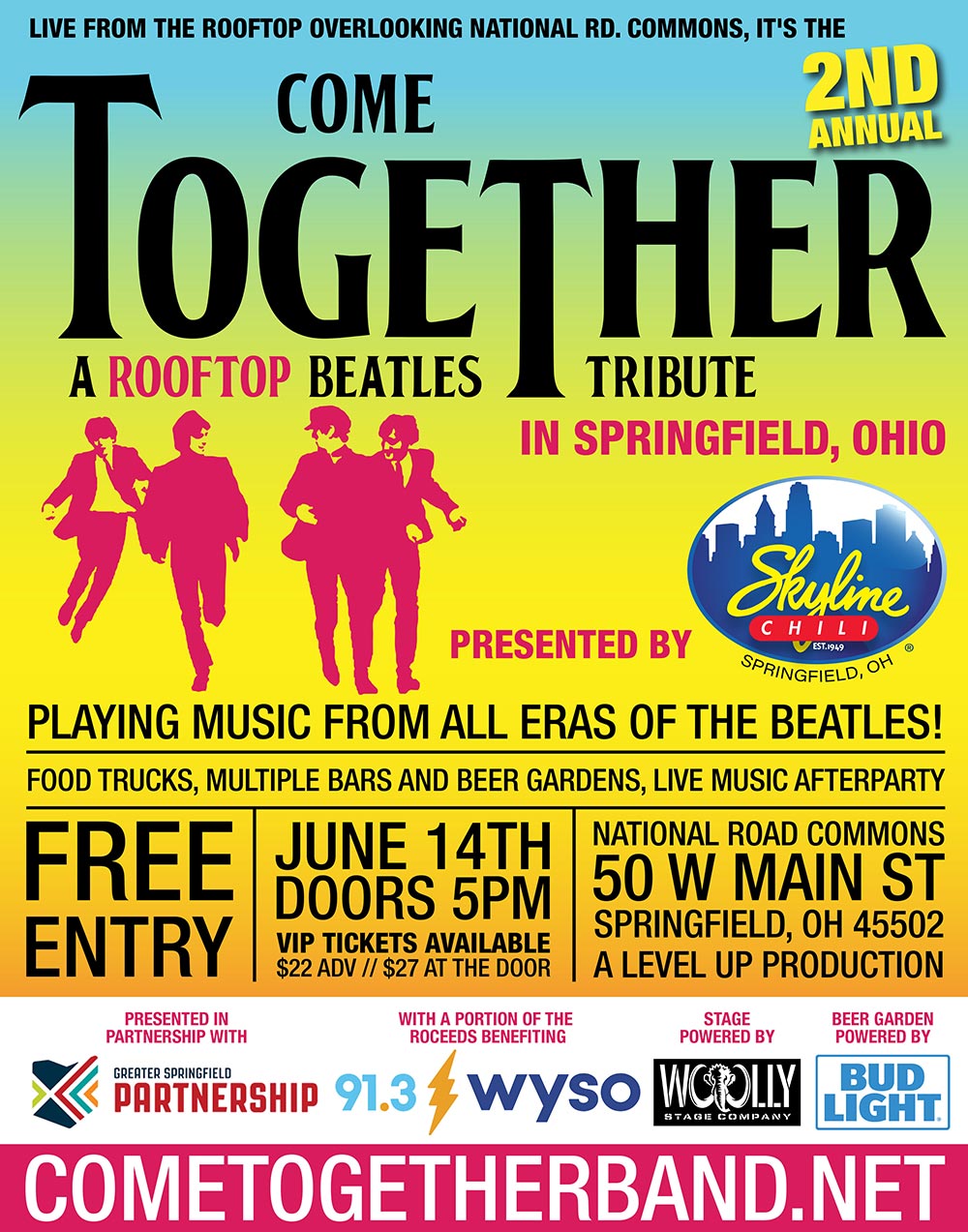 Come Together A rooftop Beatles Tribute, June 15, 5pm doors open